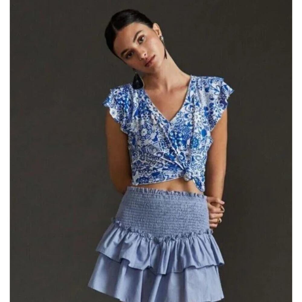 Maeve Blue Floral Blouse
